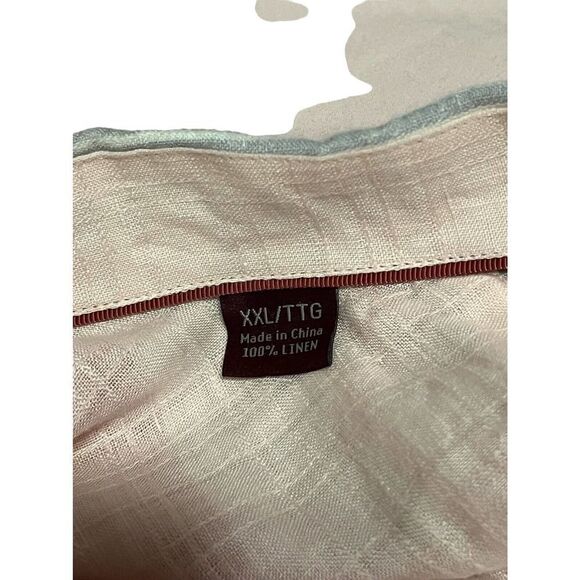 Tommy Bahama Men's Short Sleeve Button Front Shirt 100% Linen Pink Gray Size 2XL - Picture 7 of 8